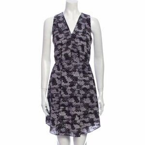Rebecca Taylor Silk A-Line DressGreyFloral Print